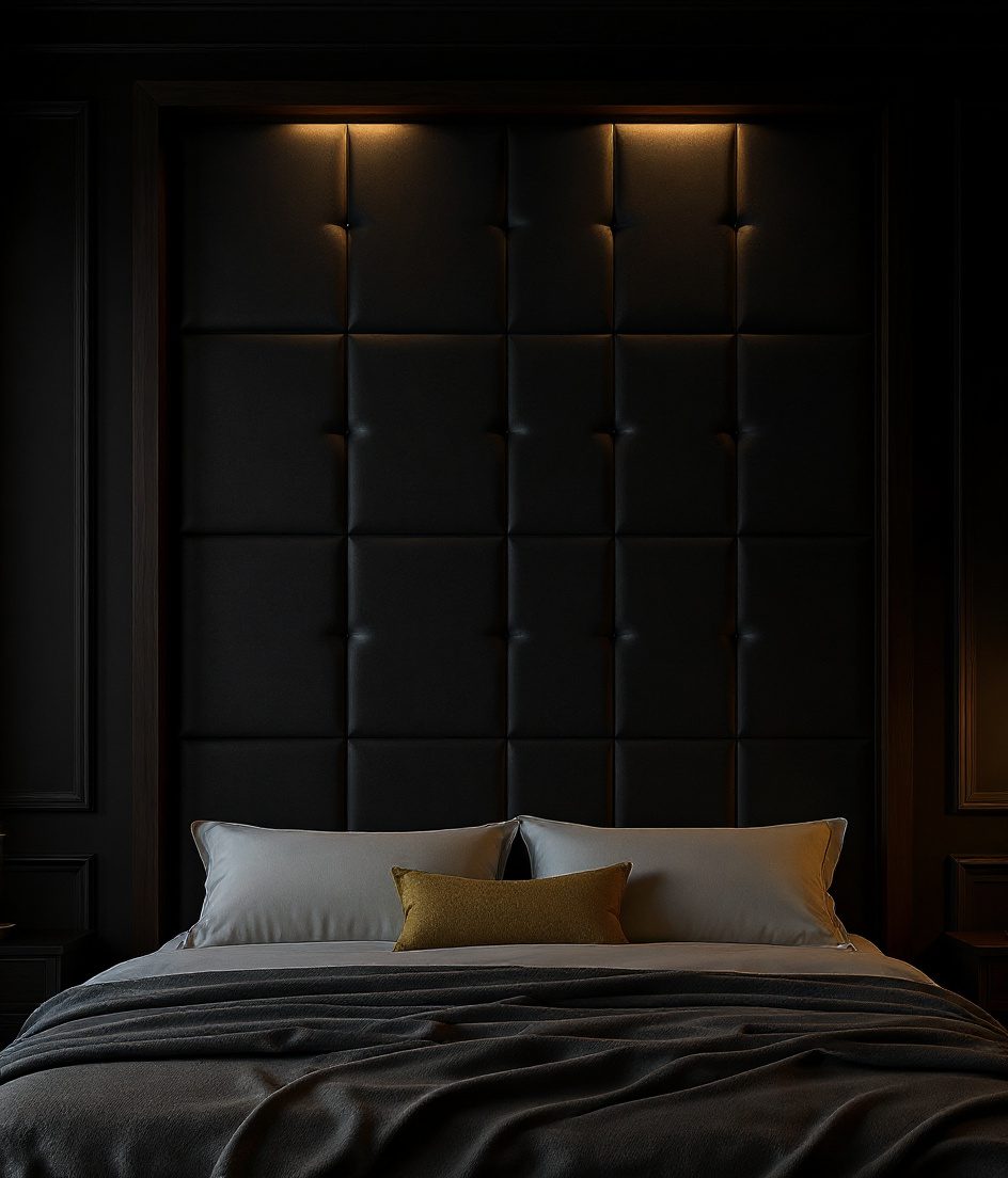 Ivory Upholstered Classic Wall — Charcoal Minimal