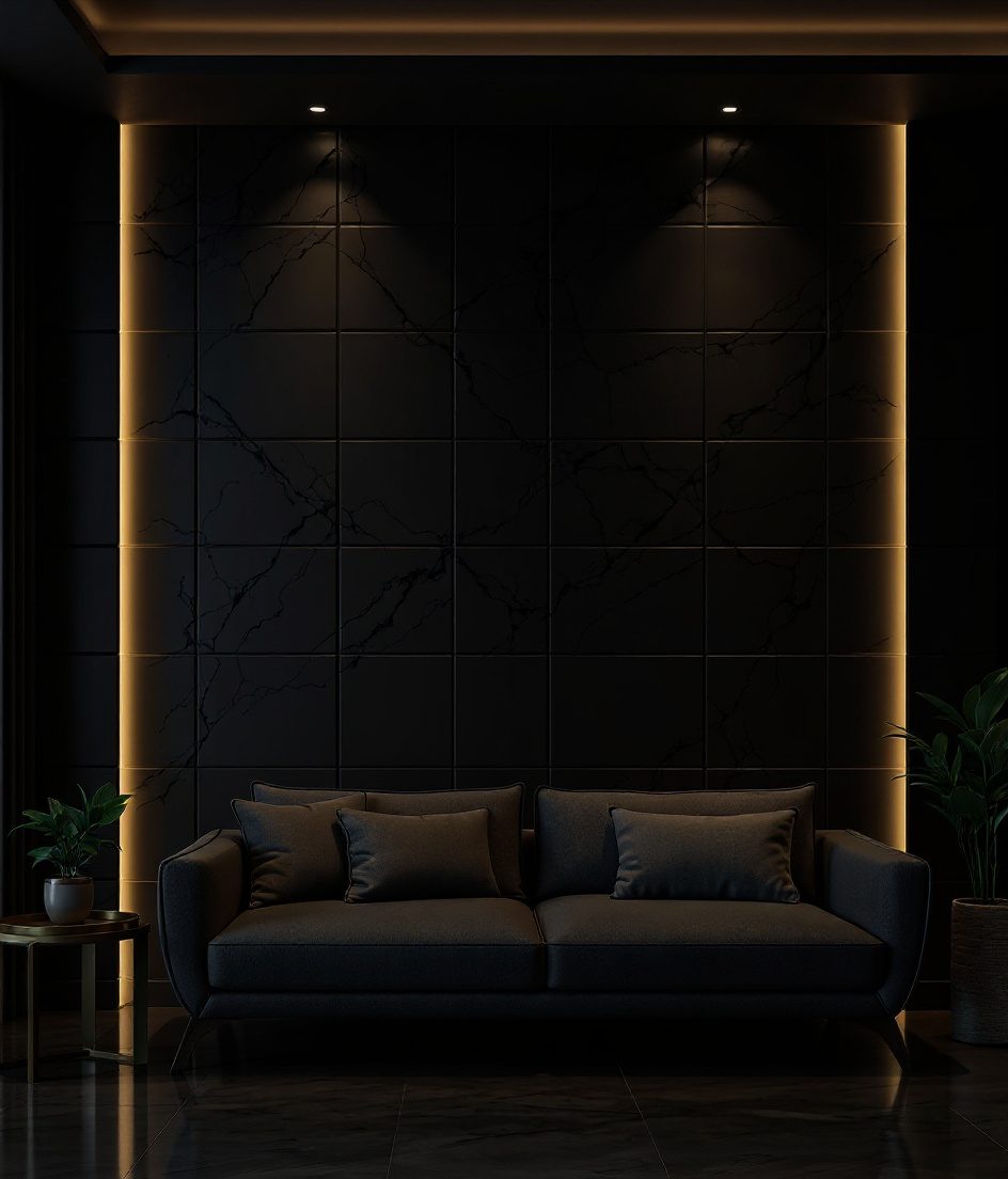 PVC Budget Panel Wall — Charcoal Minimal