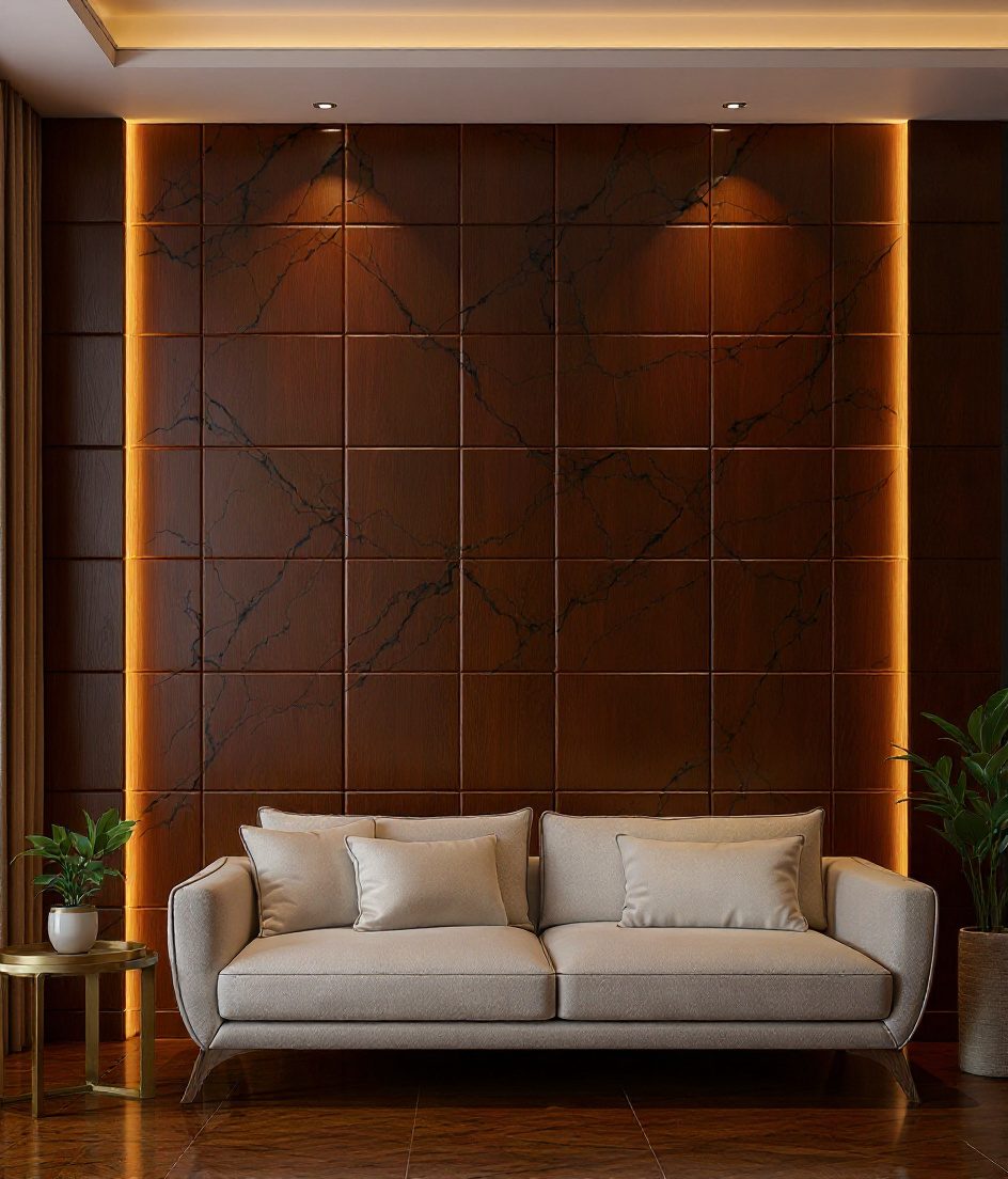 PVC Budget Panel Wall — Walnut Classic