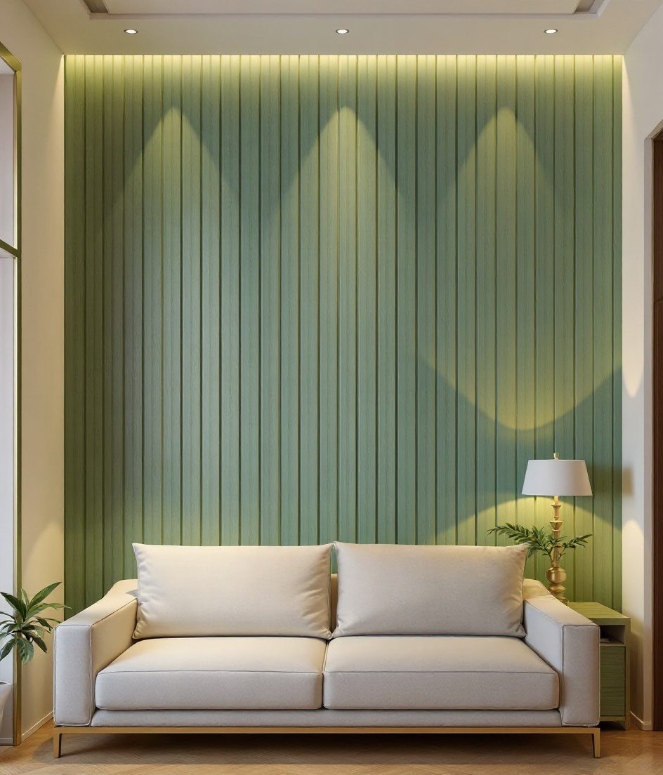 Teak Slat Batten Wall — Sage & Brass