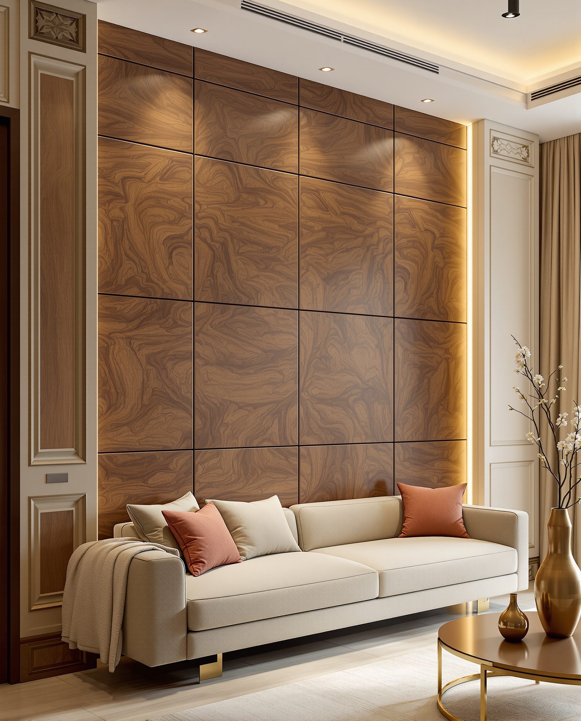 Walnut Veneer Living Wall — Walnut Classic