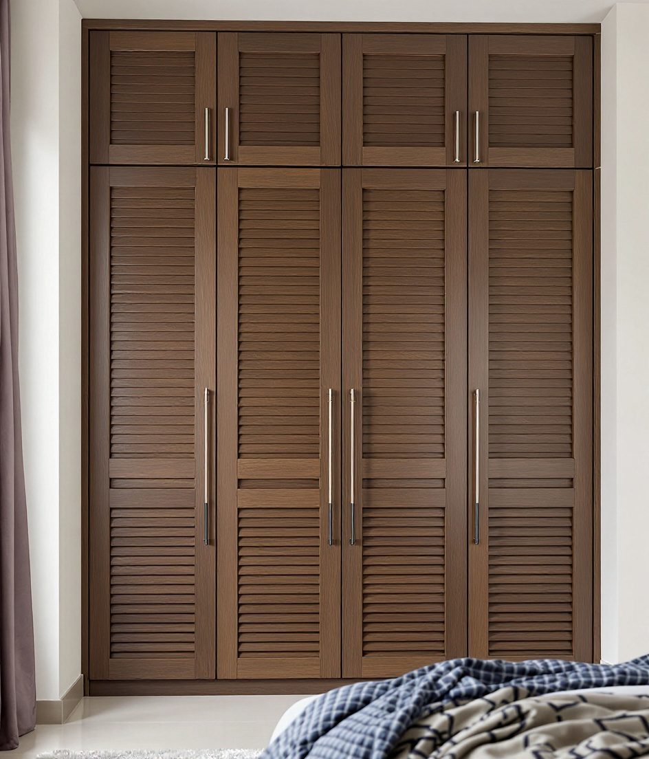 Four-Door Hinged Wardrobe with Loft — Warm Oak