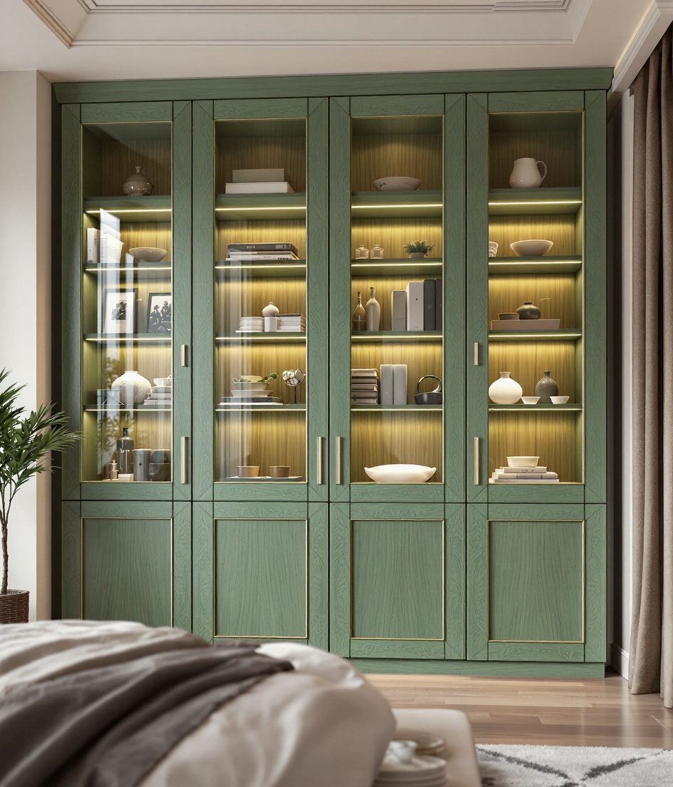 Glass Shutter Display Wardrobe — Sage & Brass