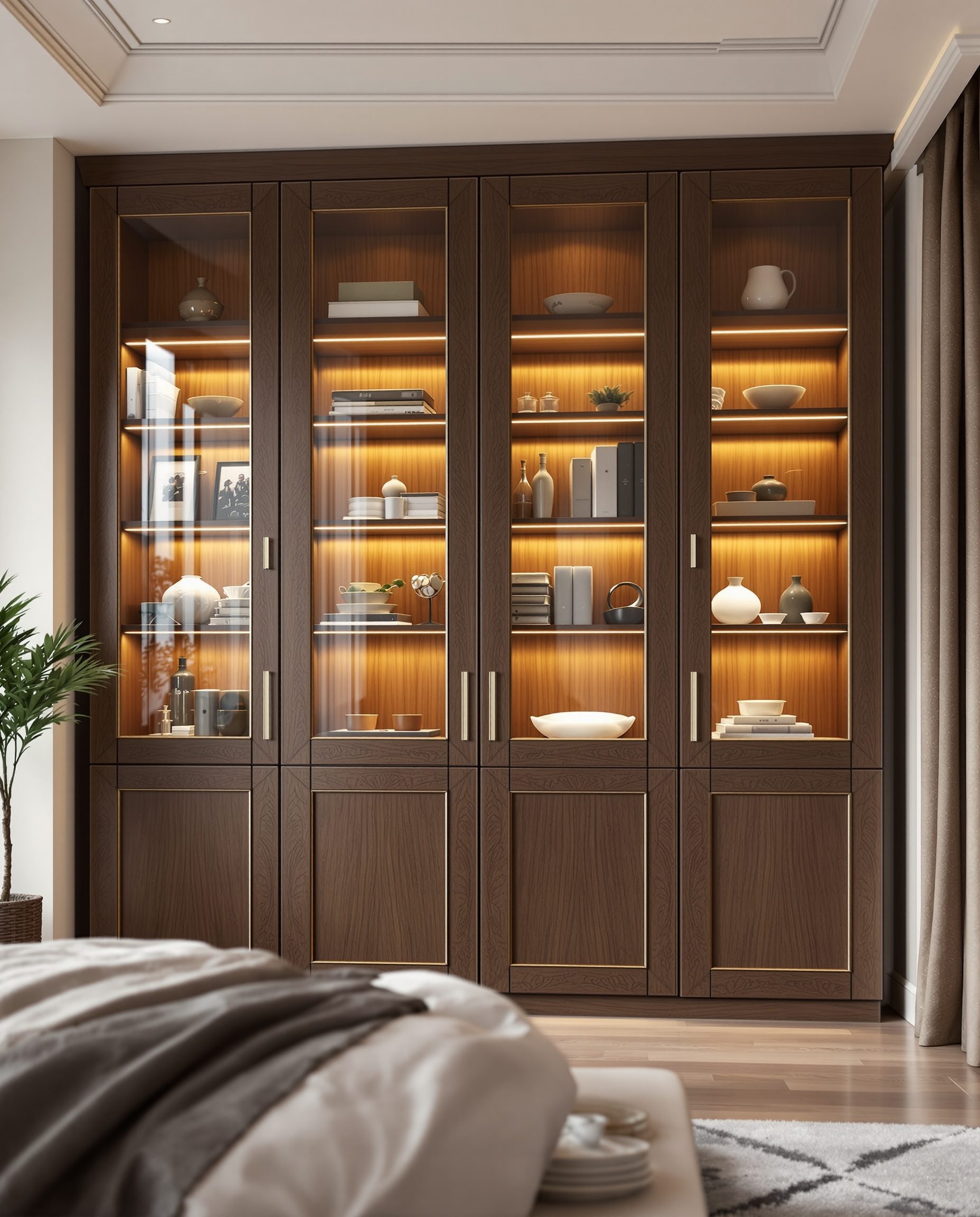 Glass Shutter Display Wardrobe