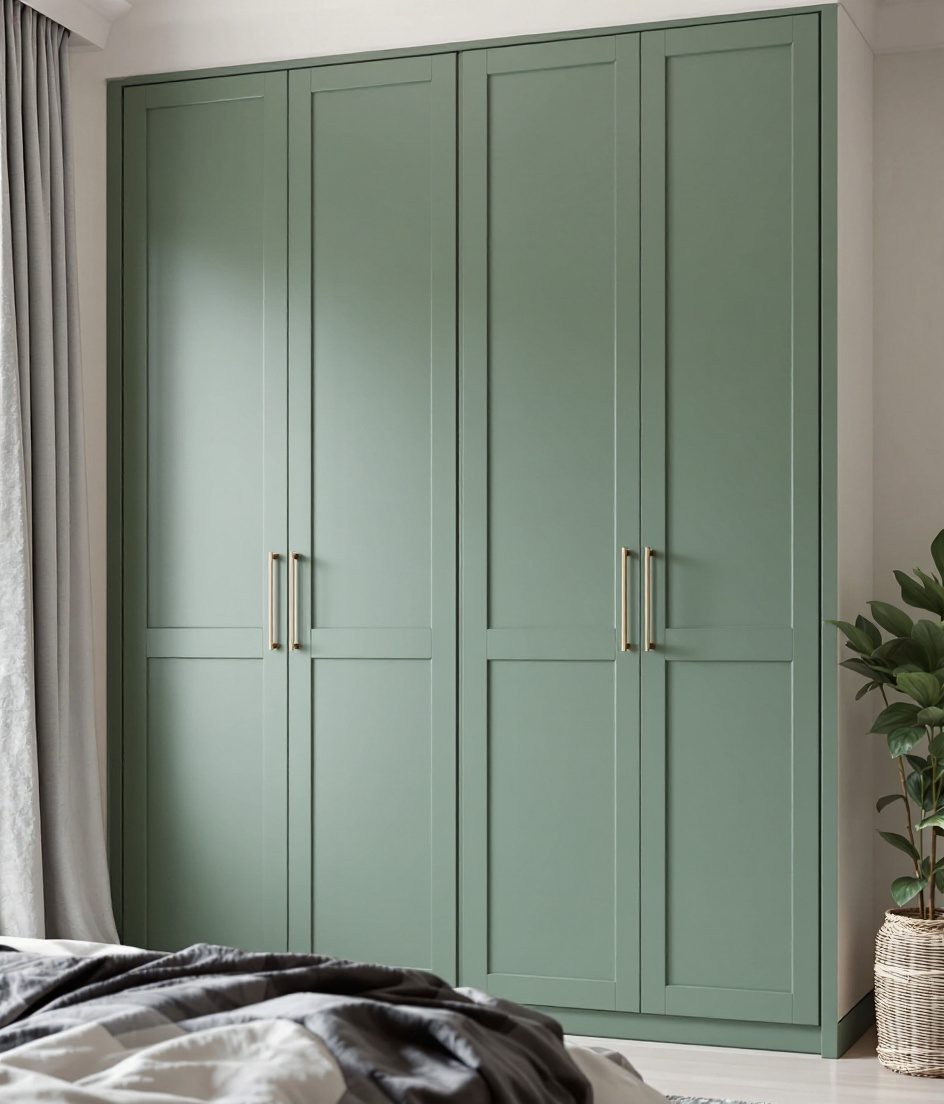 Handleless Floor-To-Ceiling Wardrobe — Sage & Brass