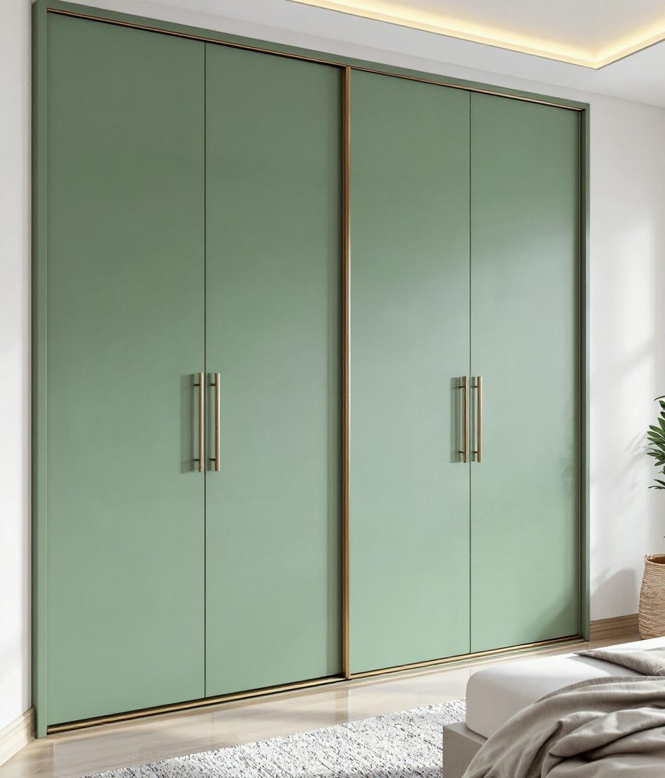 High-Gloss Acrylic Wardrobe — Sage & Brass