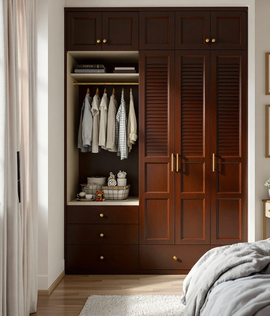 Cheerful Kids' Room Wardrobe — Walnut Classic