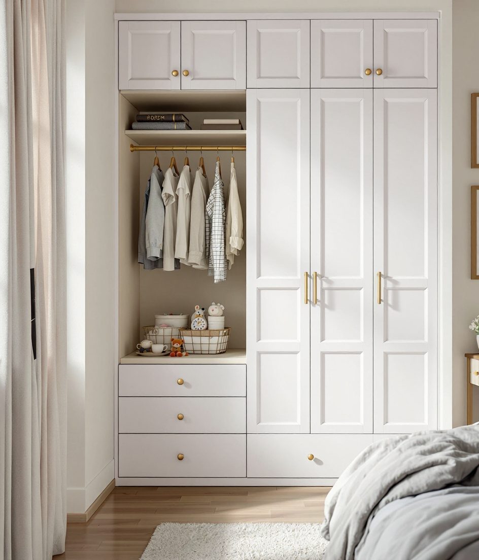 Cheerful Kids' Room Wardrobe — White Modern