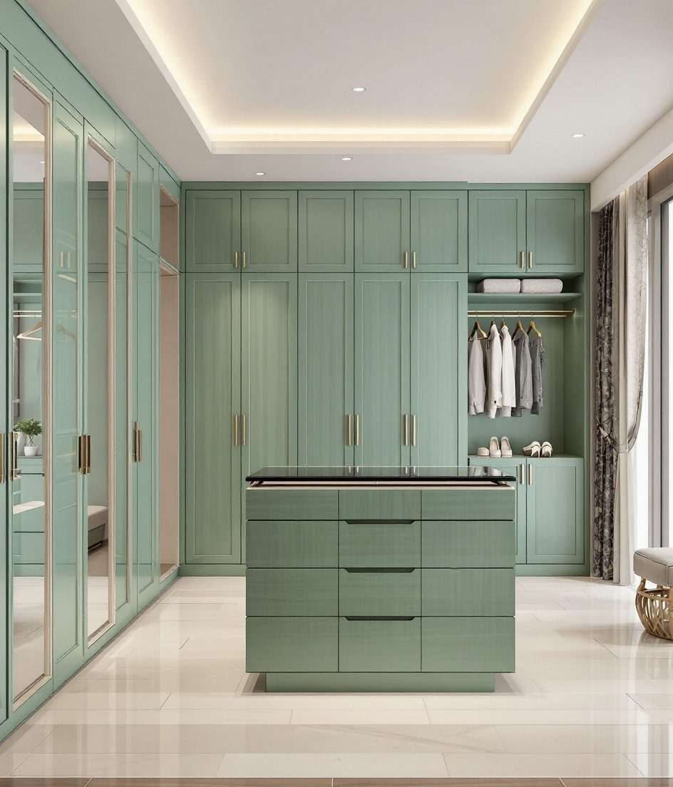 Luxury Walk-In Island Wardrobe — Sage & Brass