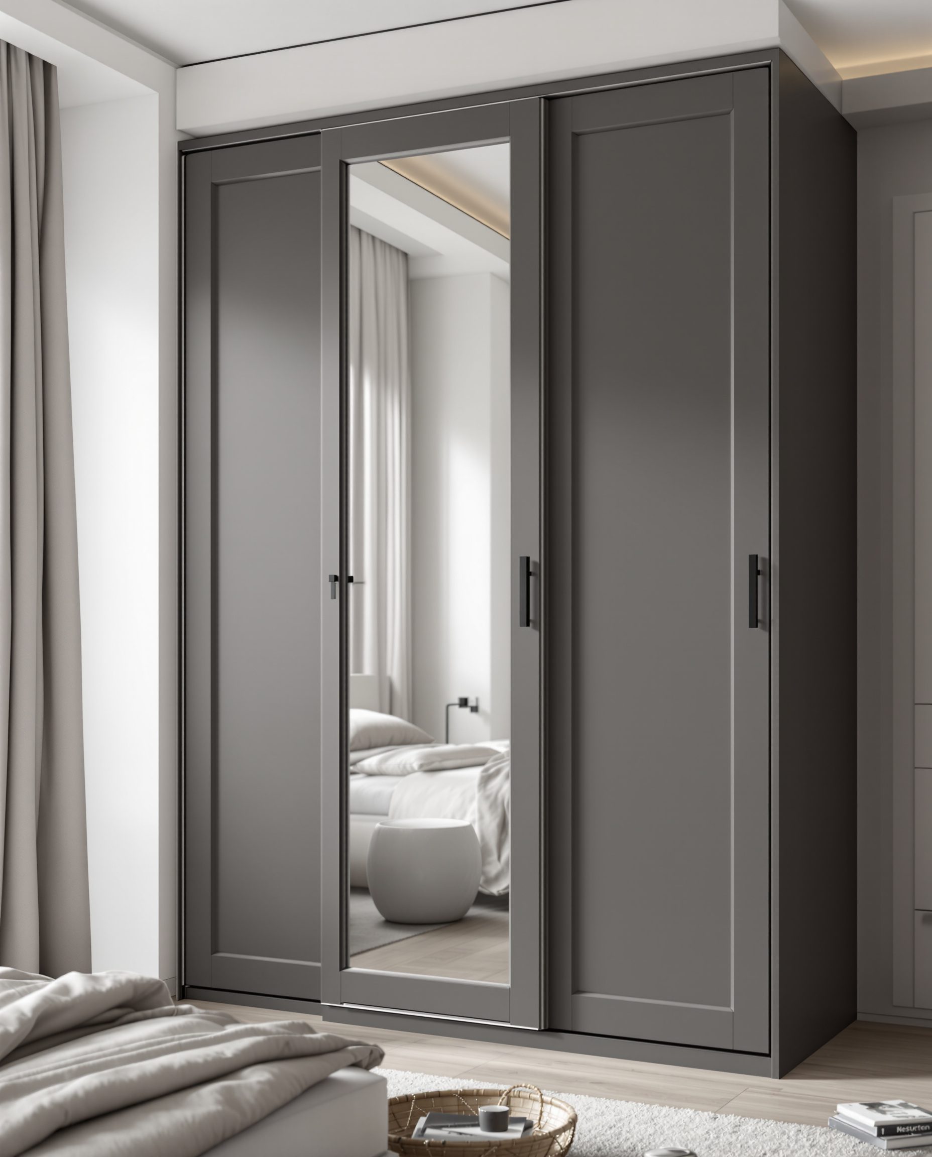 Mirror Sliding Two-Door Wardrobe