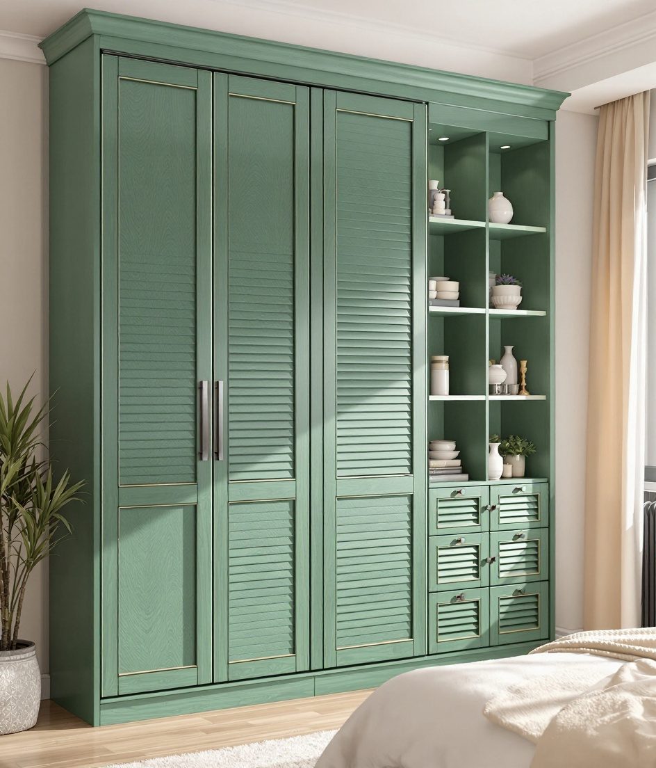 Open Shelf Display Wardrobe — Sage & Brass