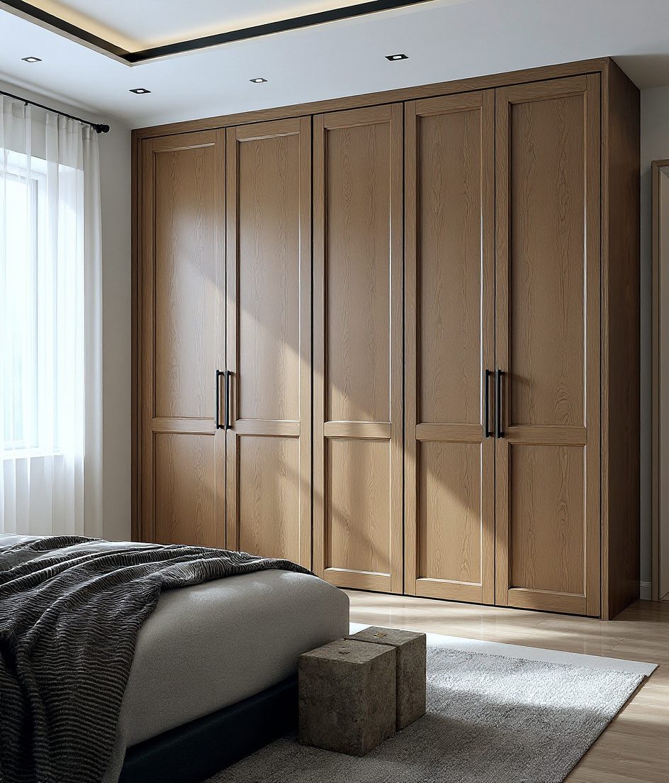Pivot Door Designer Wardrobe — Warm Oak