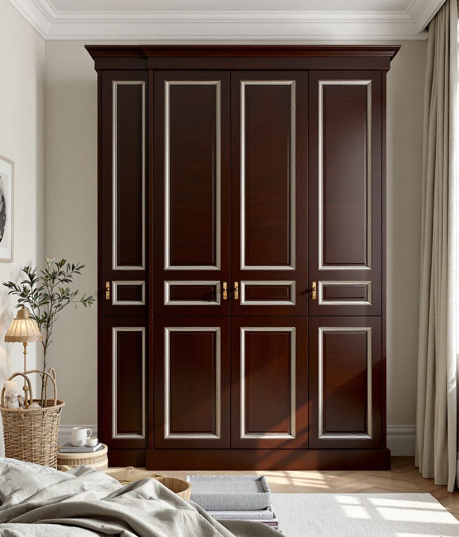 Shaker-Style Framed Wardrobe — Walnut Classic