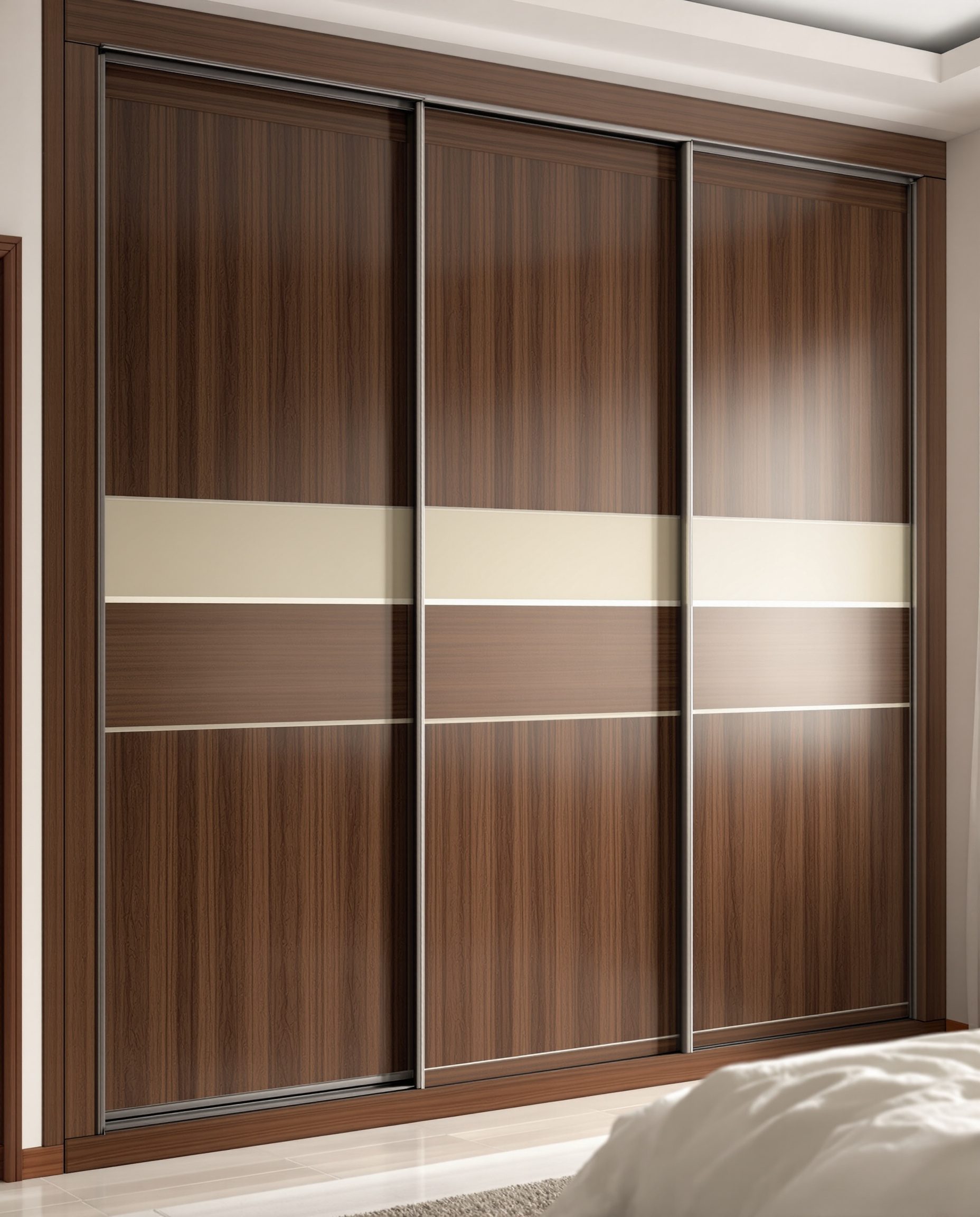 Three-Door Wood Laminate Sliding