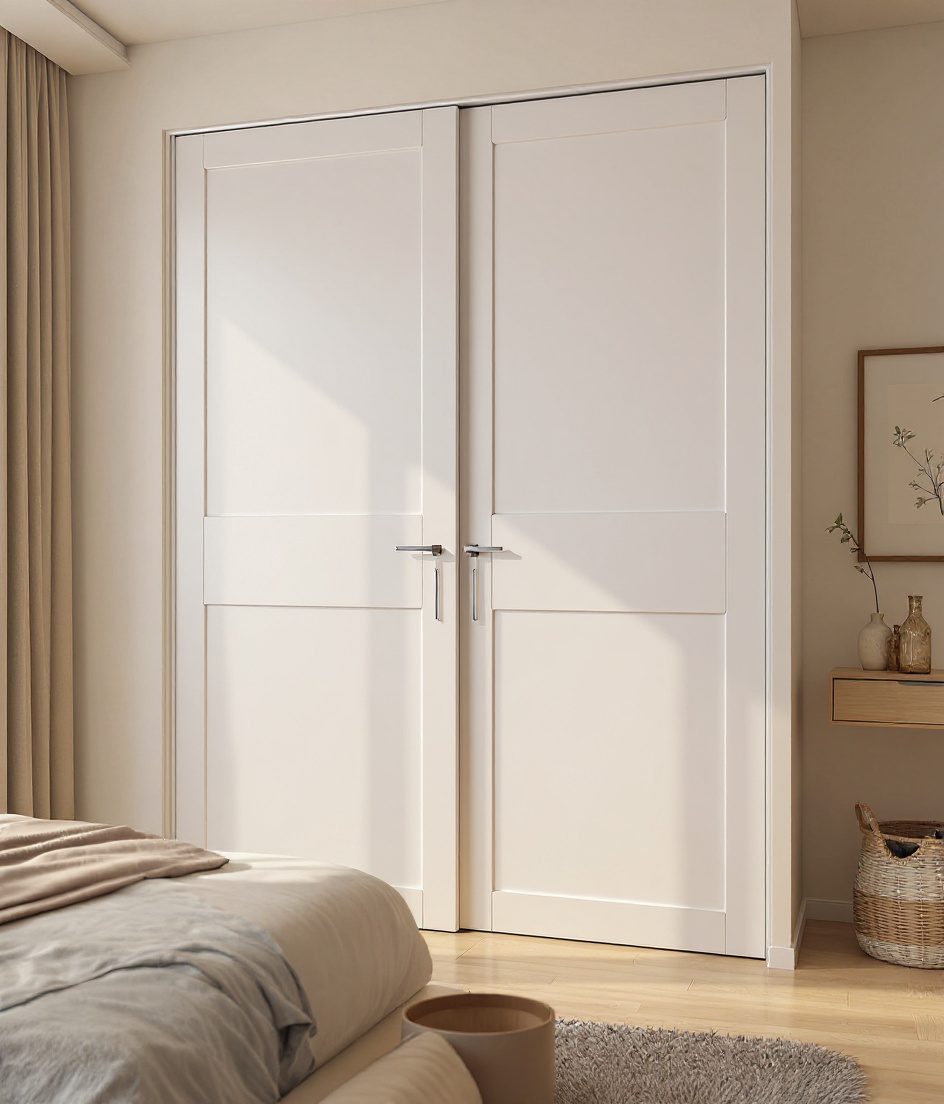 Two-Door Sliding Wardrobe — White Modern