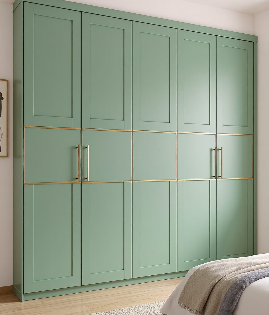 Two-Tone Shutter Wardrobe — Sage & Brass