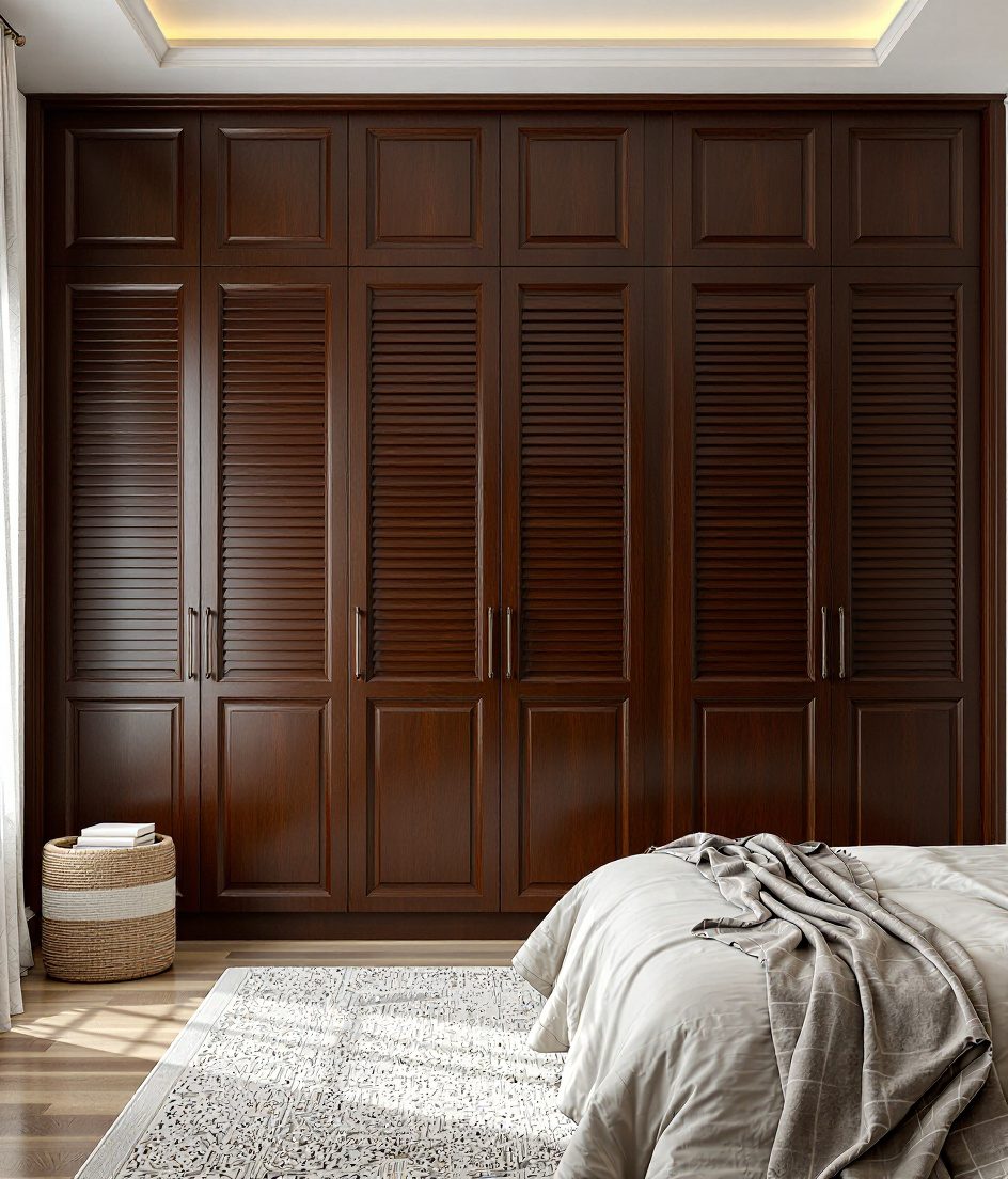 Wall-To-Wall Built-In Wardrobe — Walnut Classic