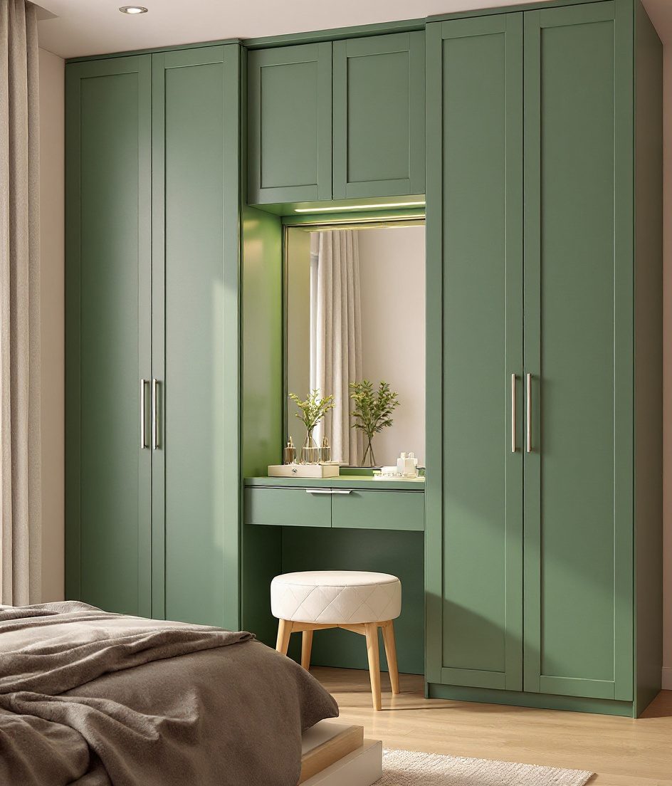 Wardrobe With Dressing Table — Sage & Brass