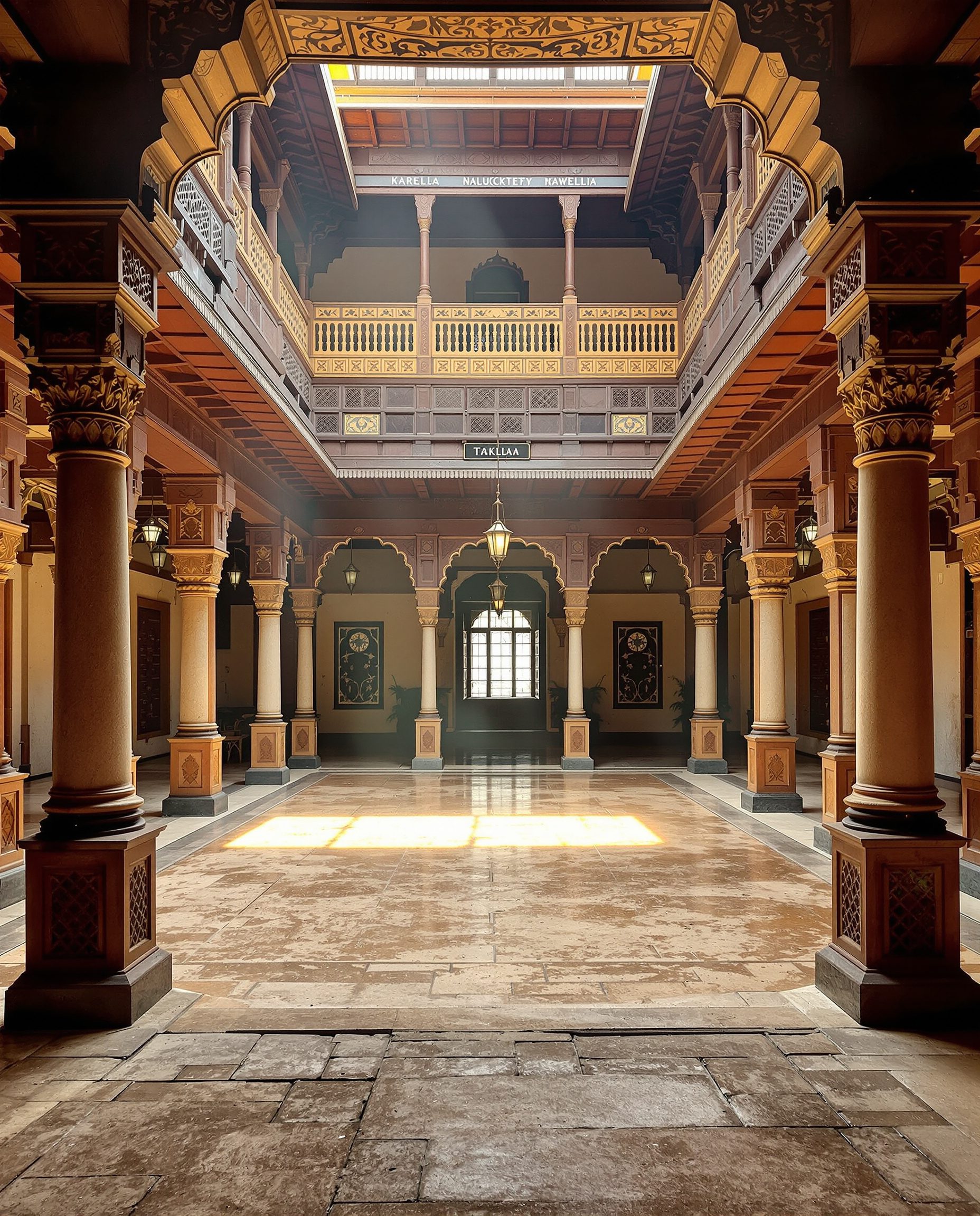 The open central courtyard of a traditional Indian haveli