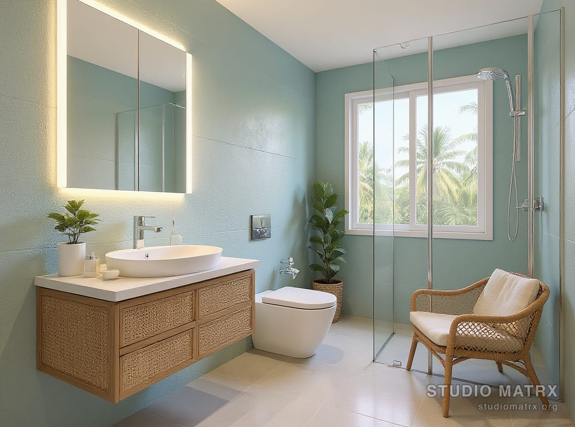Coastal tropical bathroom