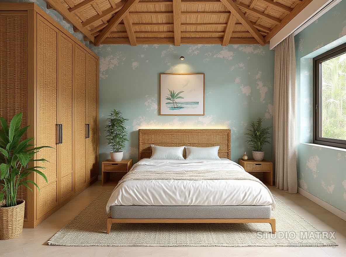 Coastal tropical bedroom