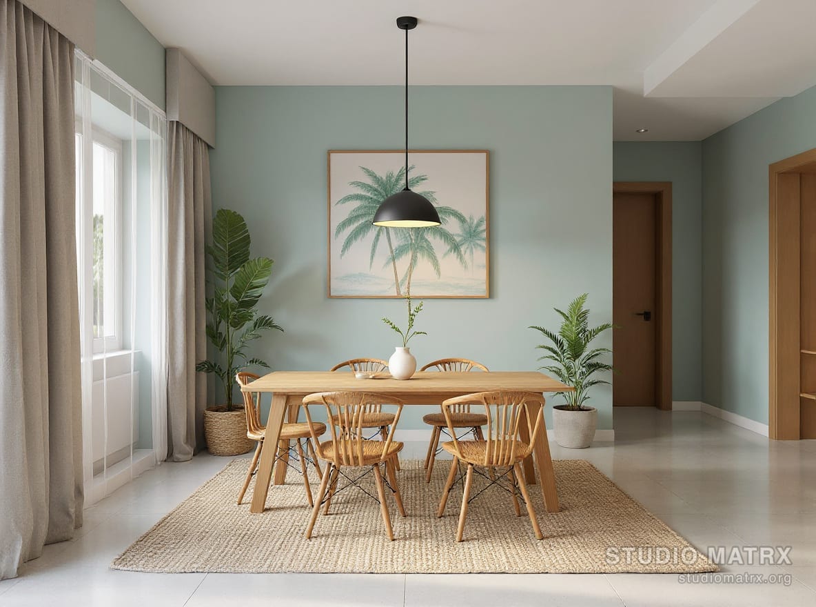 Coastal tropical dining room