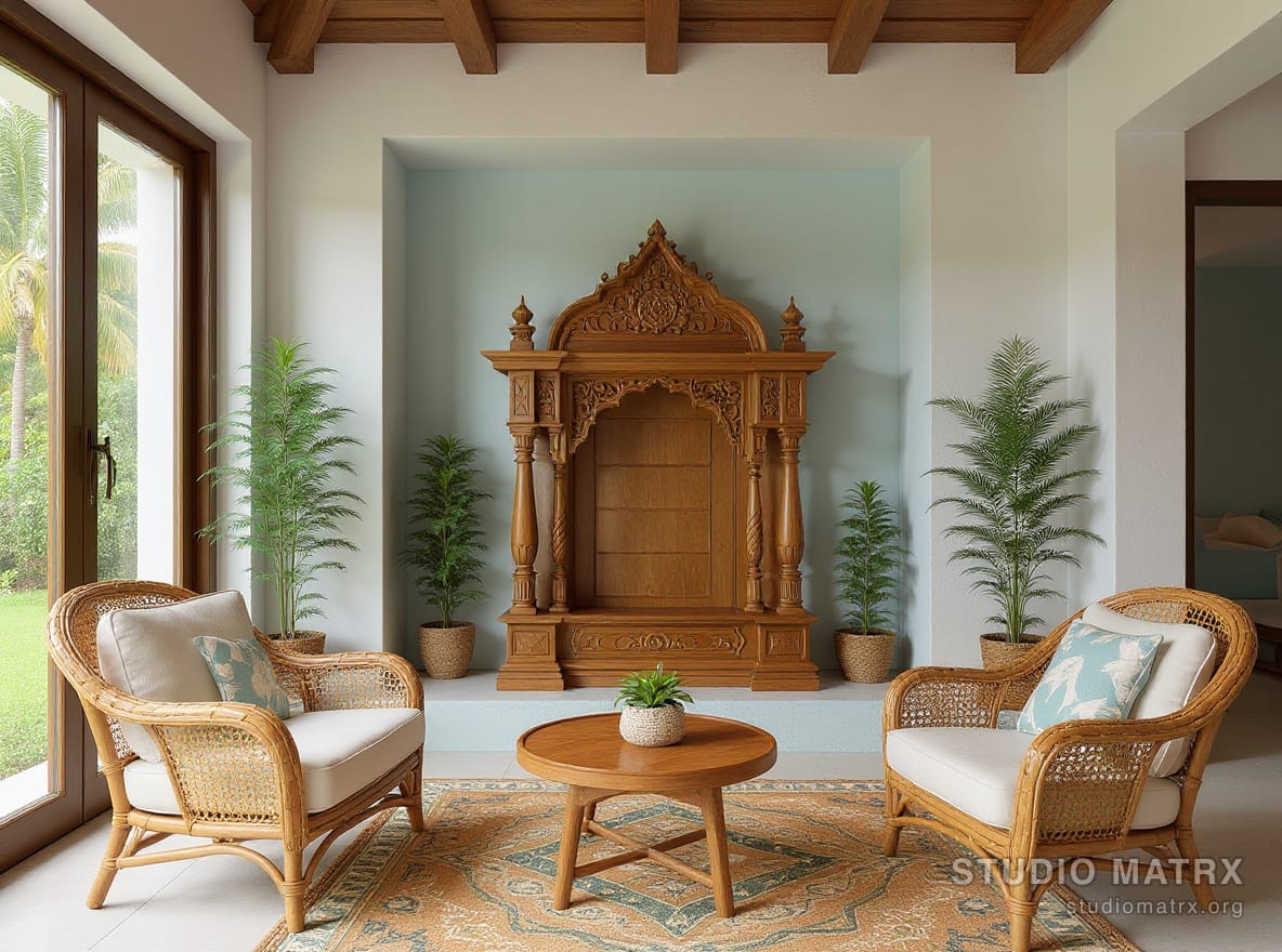 Coastal tropical pooja room