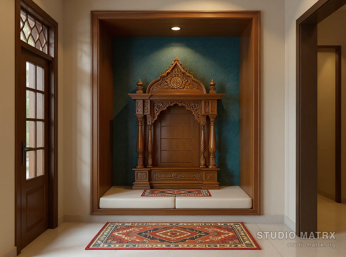 Pooja Room in Indo-Contemporary style