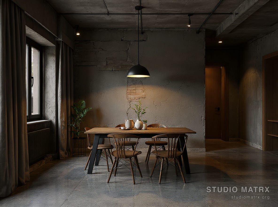 Industrial dining room