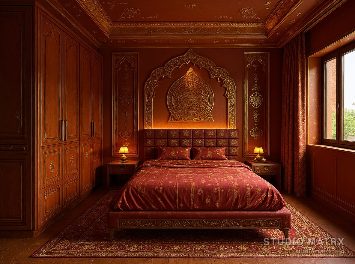 Traditional Indian master bedroom