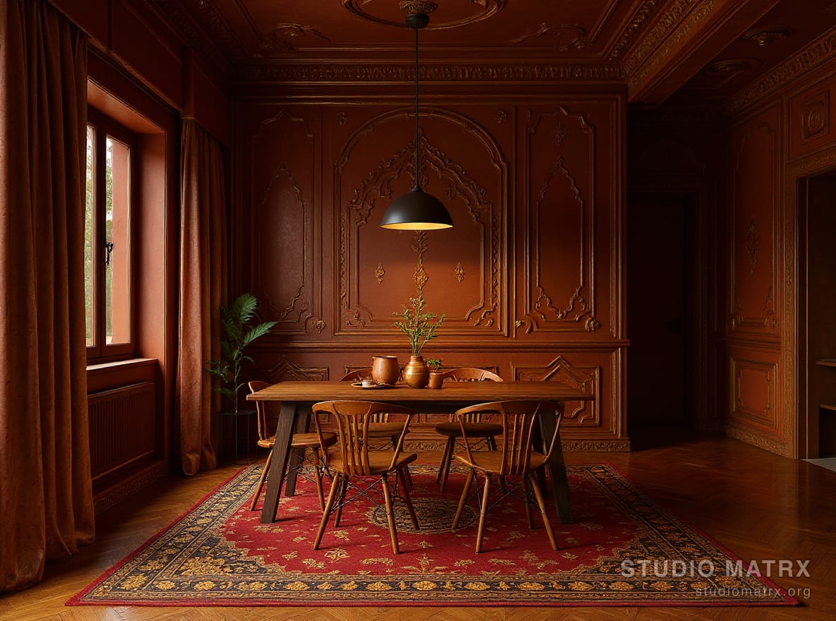 Traditional Indian dining room