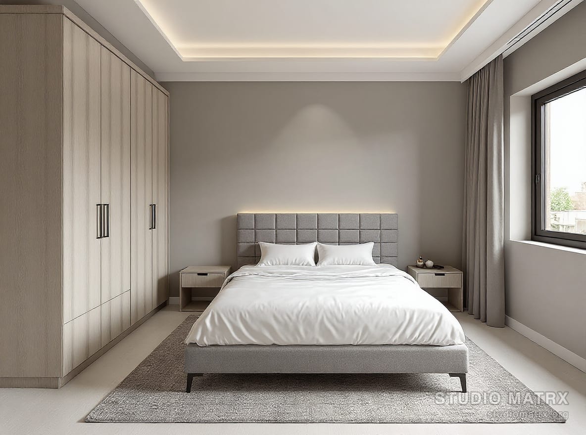 Transitional master bedroom