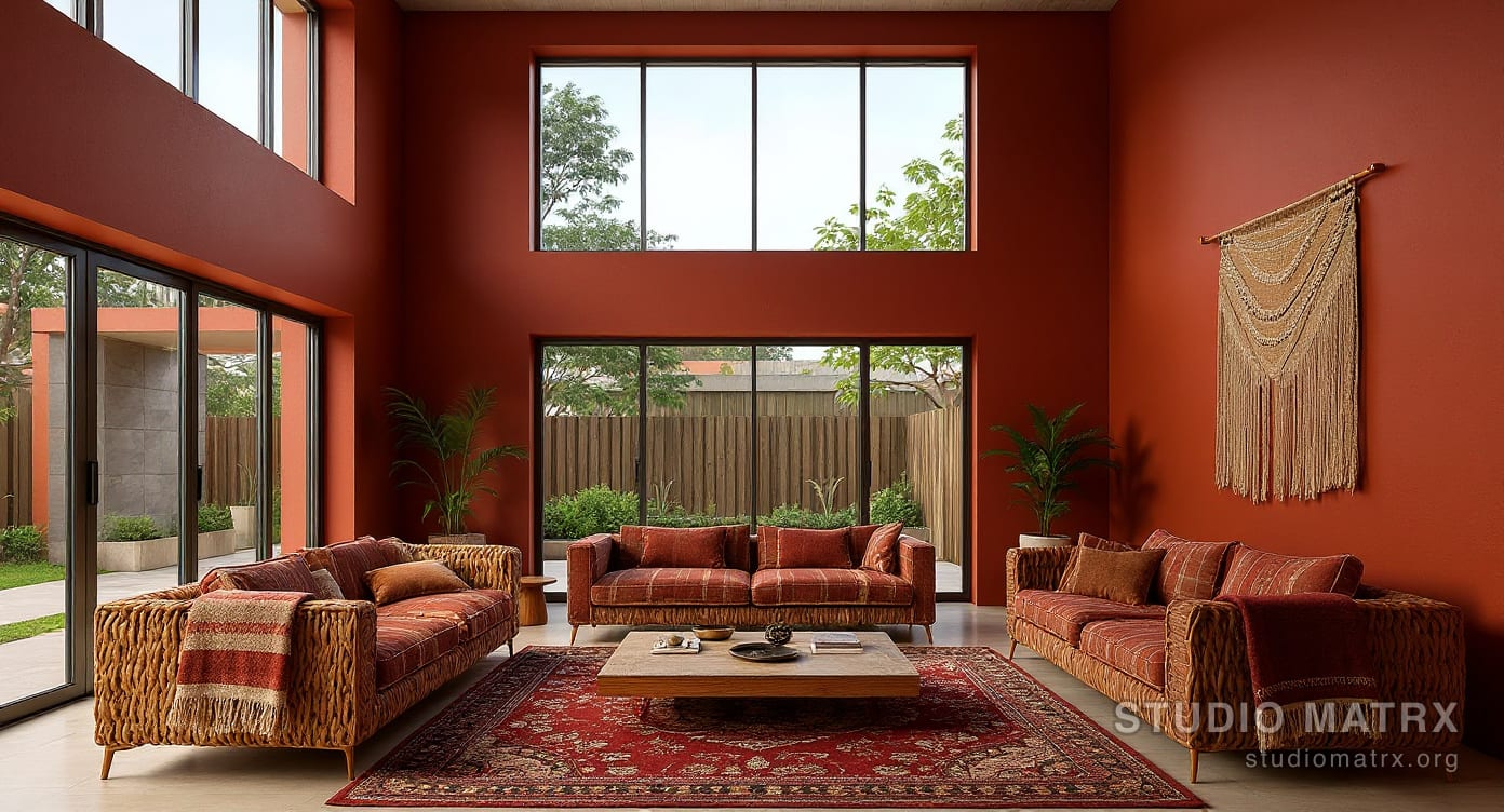 Bohemian villa living room